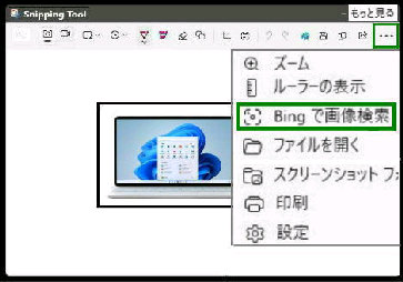 �u�����ƌ���v�{�^���uBing �ŉ摜�����v�^Snipping Tool �ҏW���