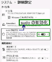 sudo �̗L�����^�V�X�e���u�ڍאݒ�v