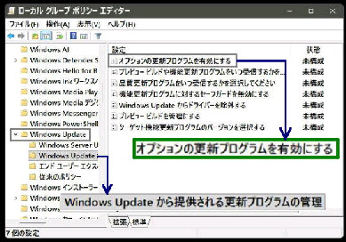 �I�v�V�����̍X�V�v���O������L���ɂ���^Windows Update ����񋟂����X�V�v���O�����̊Ǘ�