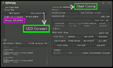 USB Connect^QtScrcpy