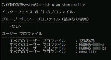 netsh wlan show profiles