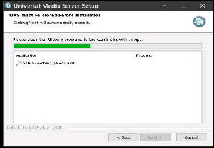 UMS must be Closed before Instllation ʁ^Universal Media Server Setup