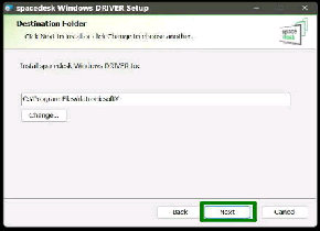 Destination Folder ʁ^spacedesk Windows DRIVER Setup