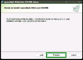 Ready to install spacedesk Windows DRIVER ʁ^spacedesk Windows DRIVER Setup