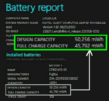 DESIGN CAPACITY^FULL CHARGE CAPACITY